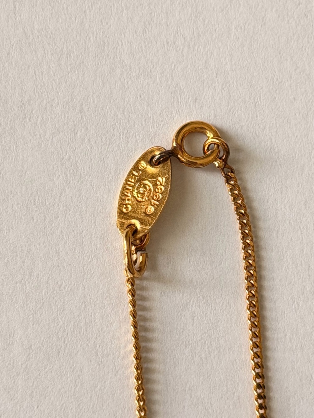 Authentic Chanel Gold CC Logo Crystal Pendant Necklace (7.5 inch drop) - Picture 3 of 8